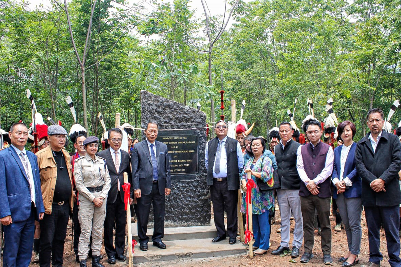 Foundation laying of new District Court building at Noklak on 28th May 2022