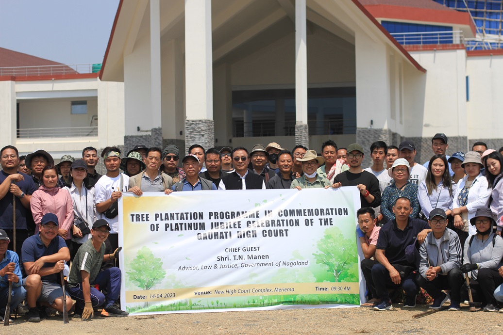 Tree Plantation at New High Court Complex, Meriema on 14th April 2023